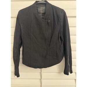 Blank NYC black womens moto jacket with mesh arm panels double zipper size